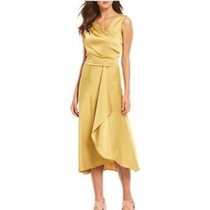 SOLD !!Taylor Draped Satin Midi Dress